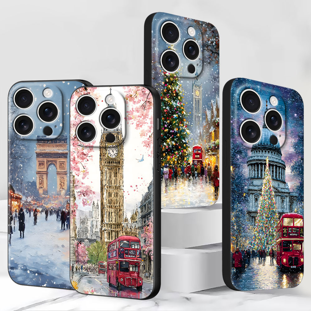 Phone Cases London - Funda de TPU Negra para iPhone